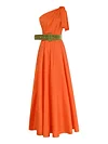 Solid Color Asymmetric Flared Sleeves Maxi Dress(Don't Have Belt