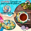 (US Local)6pcs Butterfly DIY Diamond Painting Coasters Kits with Holder for Adult Beginner
