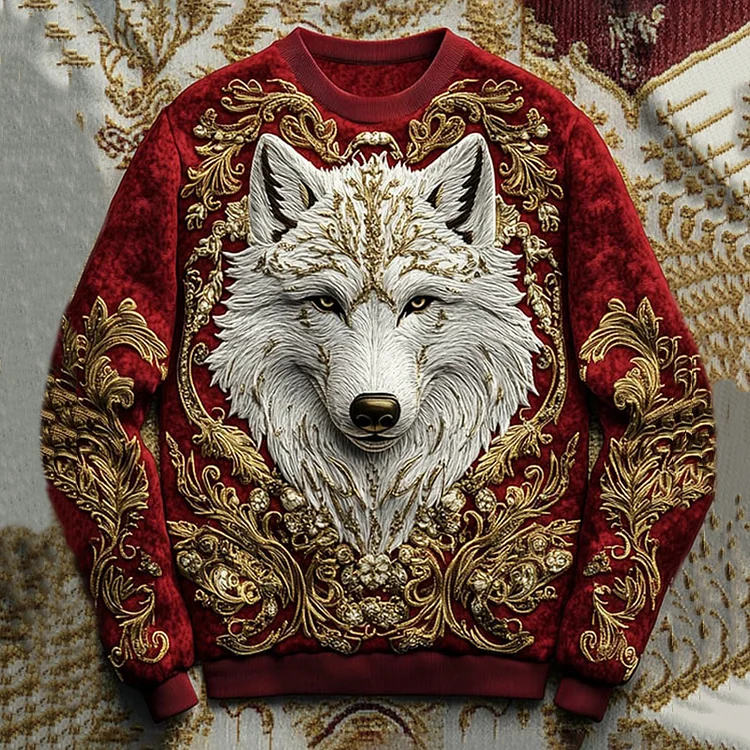 Vintage Christmas Fox Floral Pattern Casual Sweatshirt