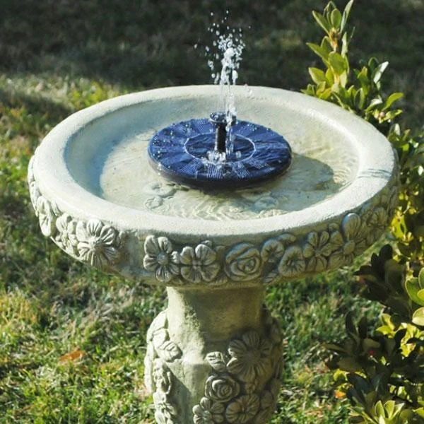 Solar garden fountain, black、mnds-kjsh、sdecorshop