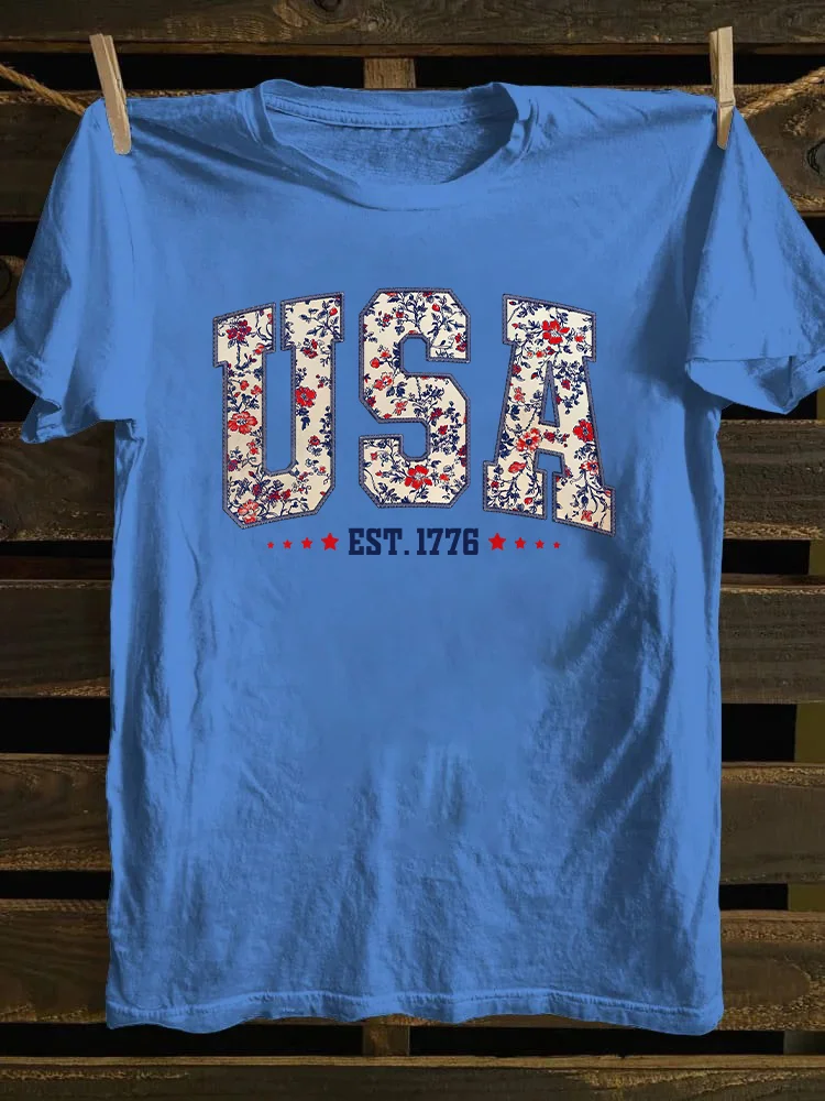 Floral USA T-shirt