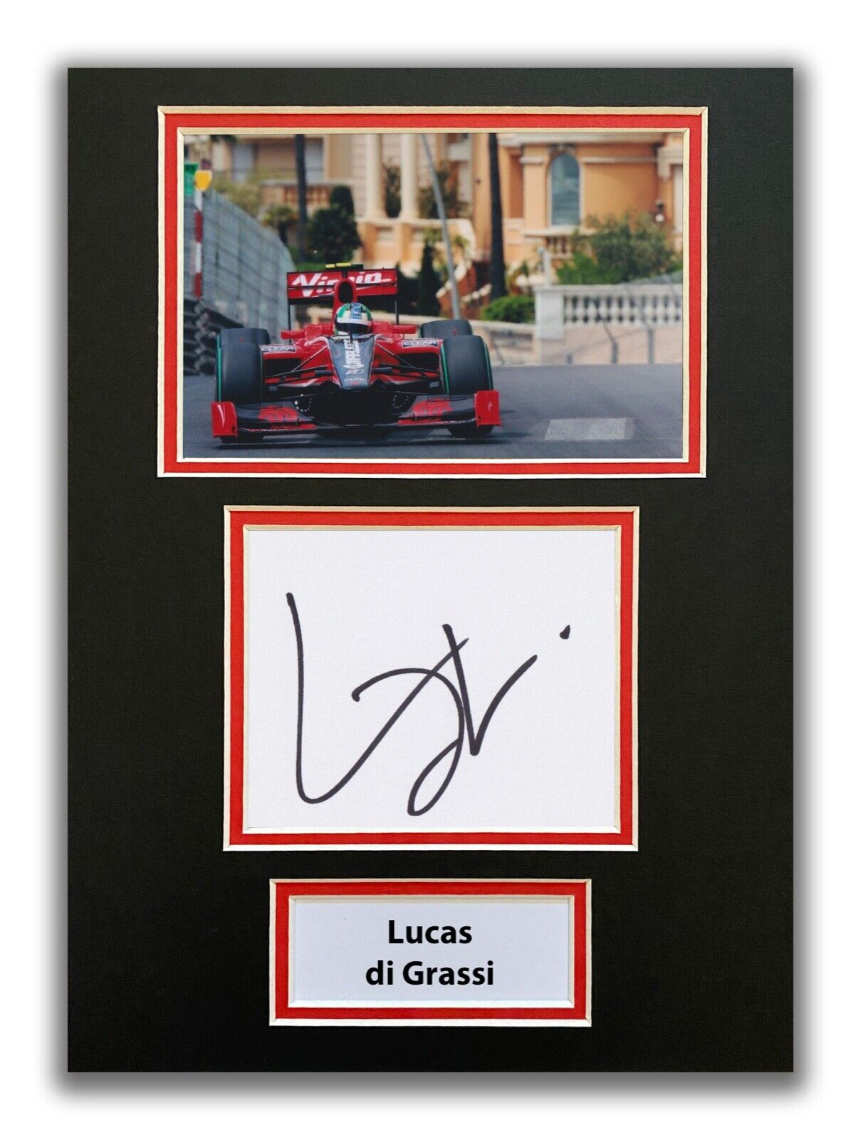 LUCAS DI GRASSI HAND SIGNED A4 MOUNTED Photo Poster painting DISPLAY - F1 AUTOGRAPH.
