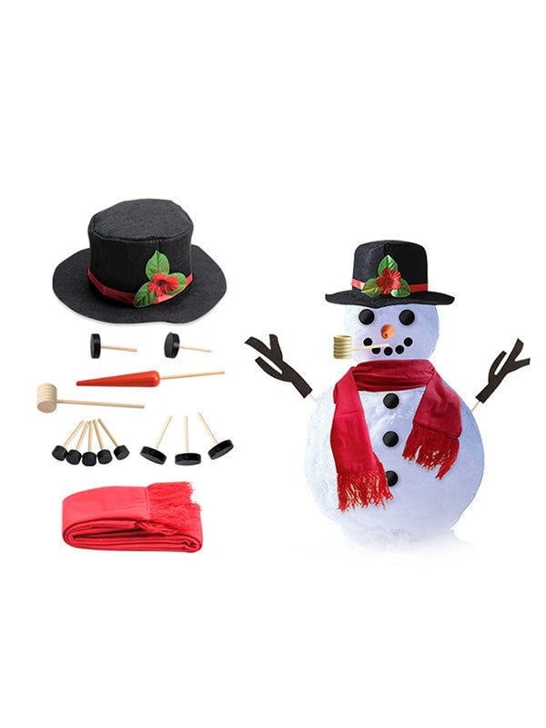 16 Pcs Snowman Kit Funny Christmas Snowman Building Ornaments-elleschic