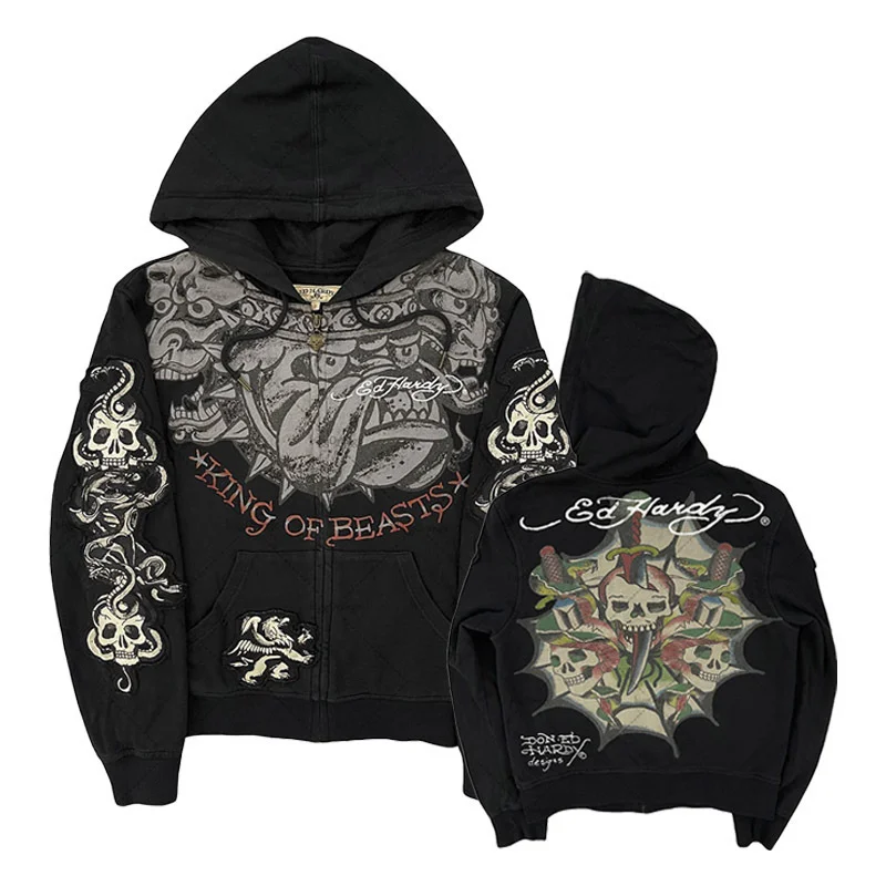 Sdrawing Sdrawing Gothic Rock Skull Bones Oversized Hoodie