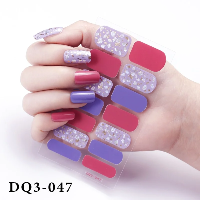 Churchf Nail Stickers Fashion Design Nail Polish Stickers Full Cover Nail Decorations for Manicure Self Adhesive Decals for Nails-Nail Inspo