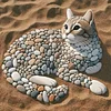 Diamond Painting -DIY Round Drill Stone Art Lying Cat(40x40cm)