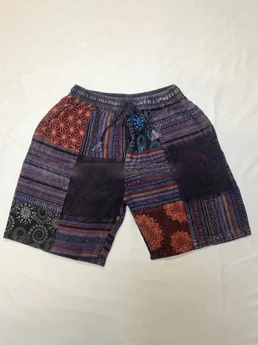 Cotton Drawstring Purple Shorts