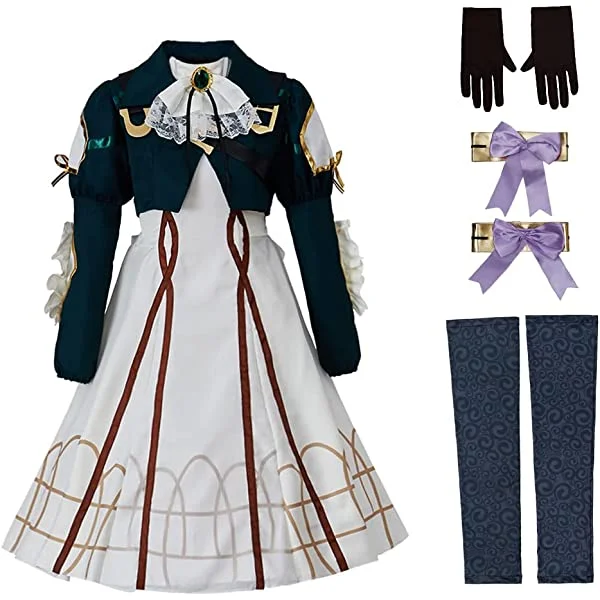 Women's Violet Evergarden Cosplay Costume Anime Uniform Lolita Princess Dress Outfit Suit