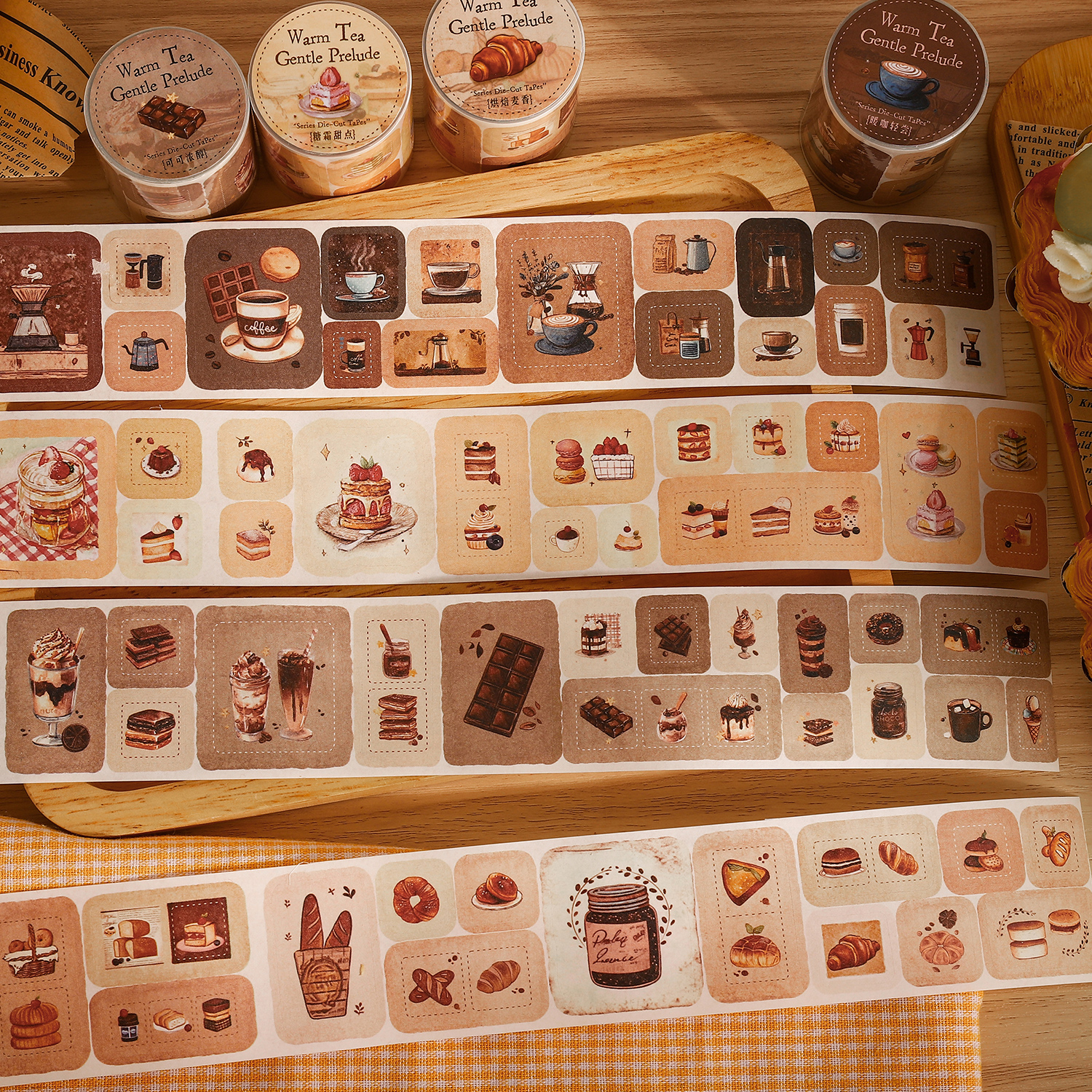테이프 - 따뜻한 차, 부드러운 전주곡 시리즈, 빈티지 커피 케이크