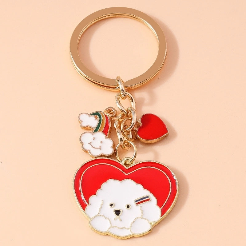 Cartoon Style Sweet Rainbow Bear Duck Alloy Keychain