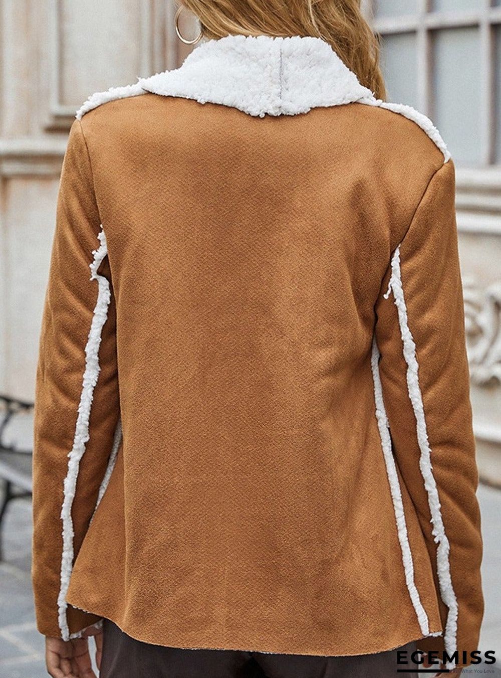 Casual Stitching Lapel Solid Color Loose Coat | EGEMISS