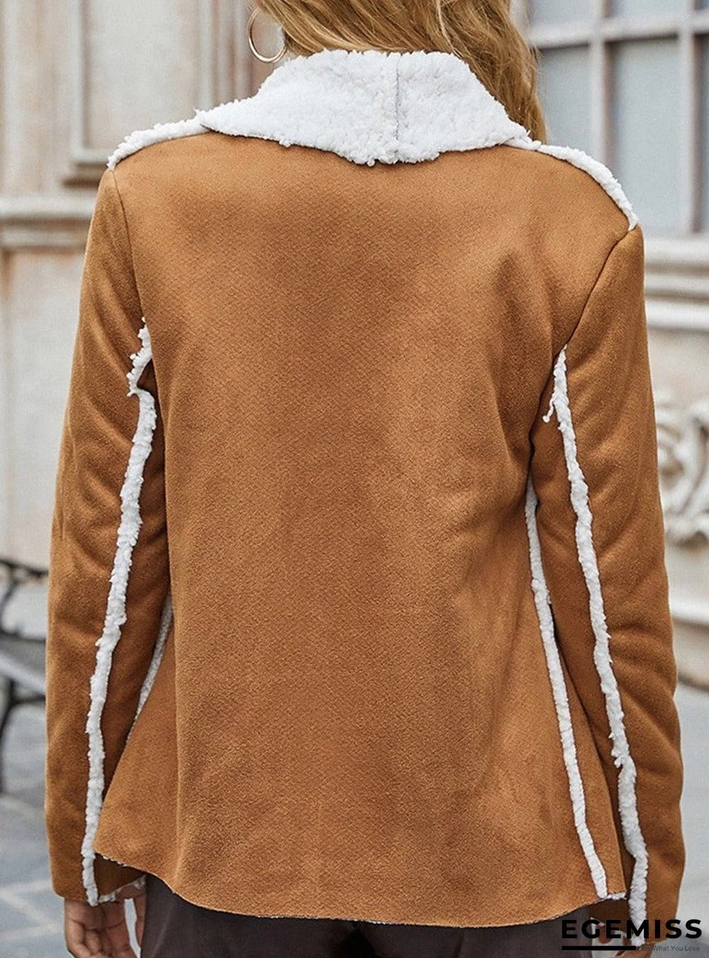 Casual Stitching Lapel Solid Color Loose Coat | EGEMISS