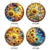 Pendentif tournesol paillet&eacute;-simple c&ocirc;t&eacute; perceuse-diamant
