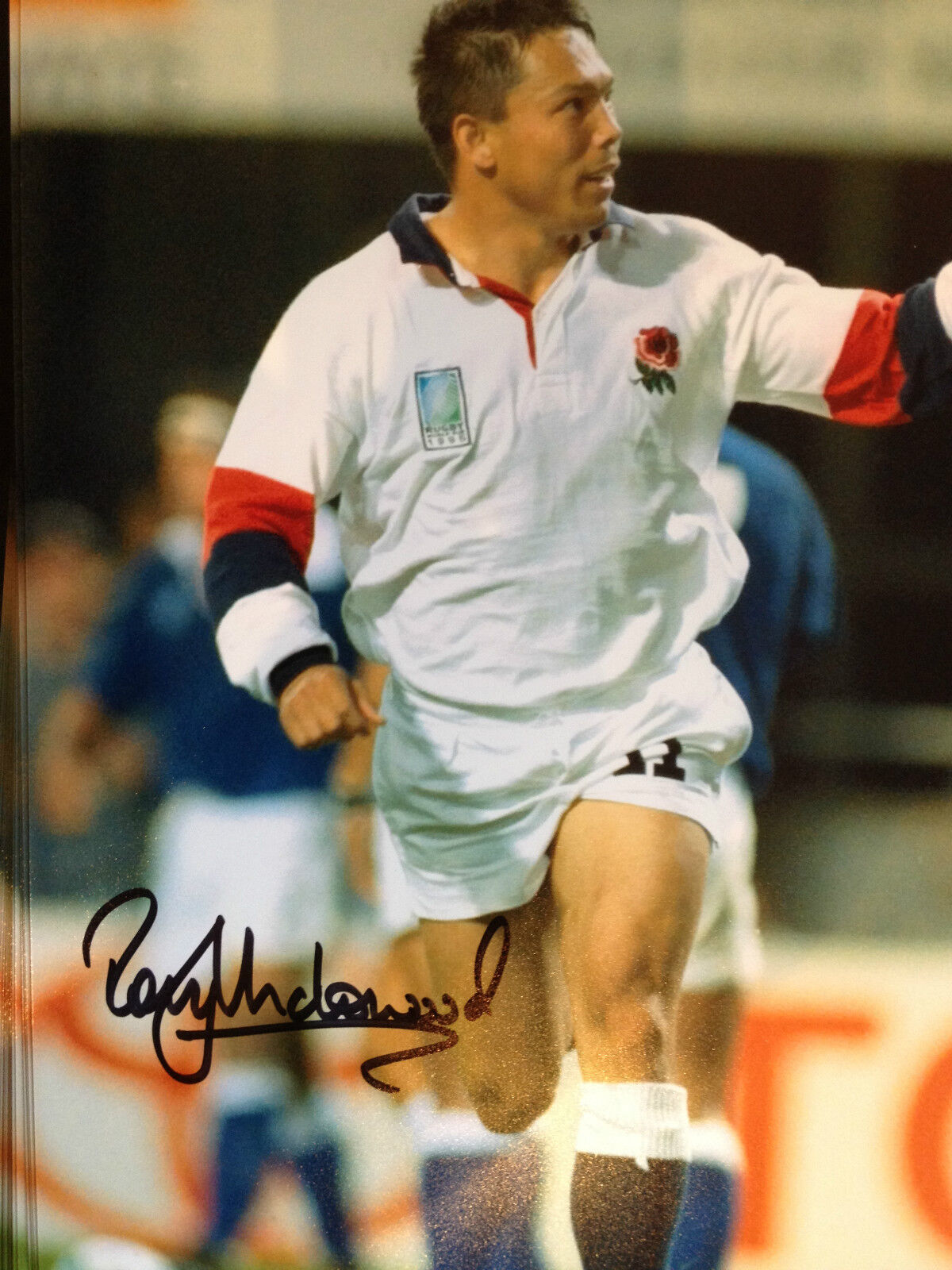 RORY UNDERWOOD - FORMER ENGLAND RUGBY PLAYER - SIGNED COLOUR Photo Poster paintingGRAPH