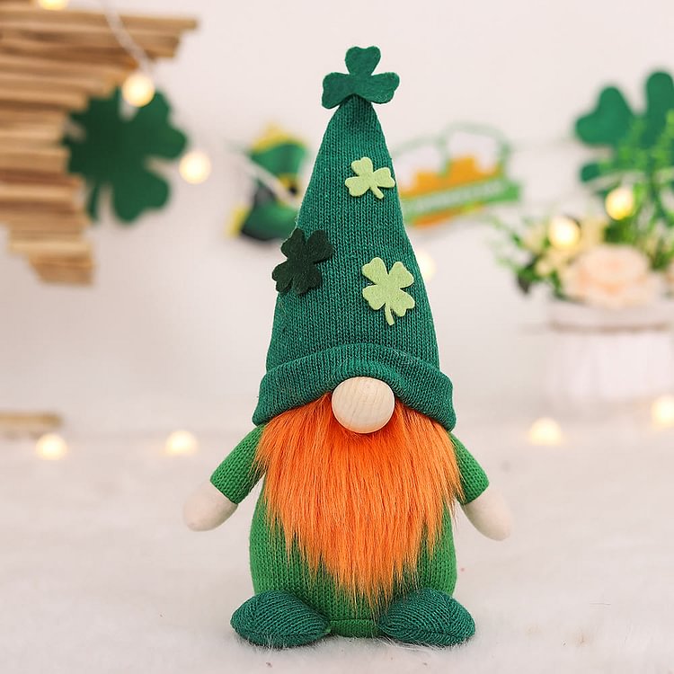St Patrick's Day Gnome Faceless Doll