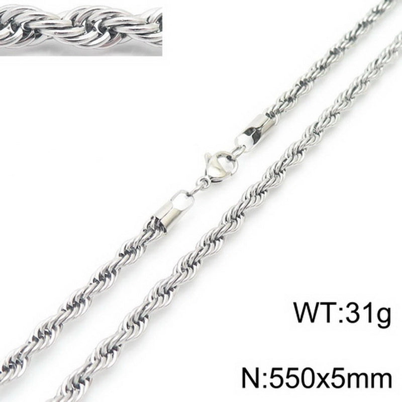 Fashion Twist Stainless Steel Plating Necklace 1 Piece