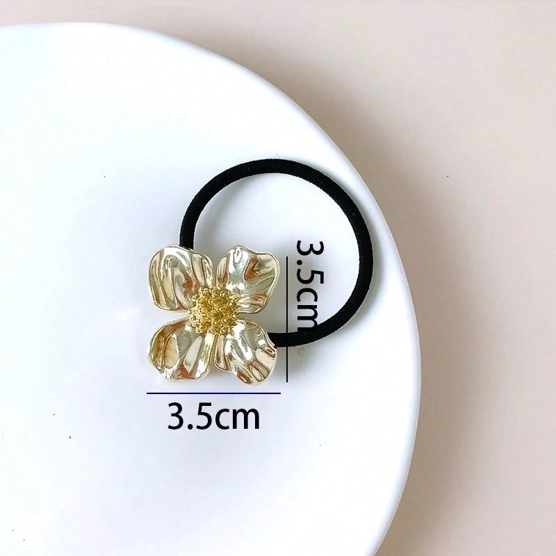 Women’s Minimalist Classic Style Starfish Flower Bow Knot Alloy Hair Tie