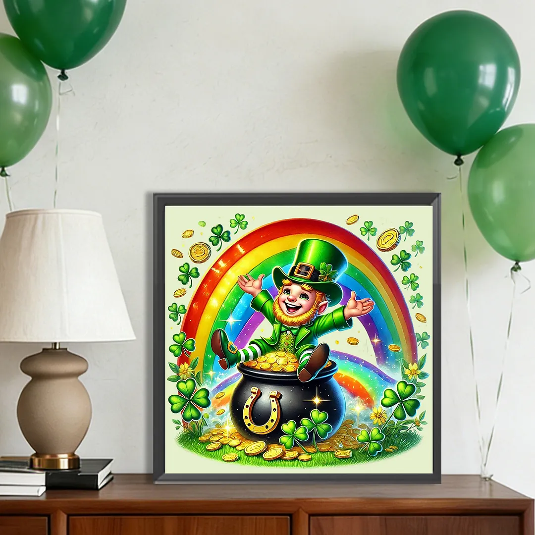 St Patricks Day Full DIY 5D Round Drill Diamond Art Kits for Home Wall Decor 40x40cm