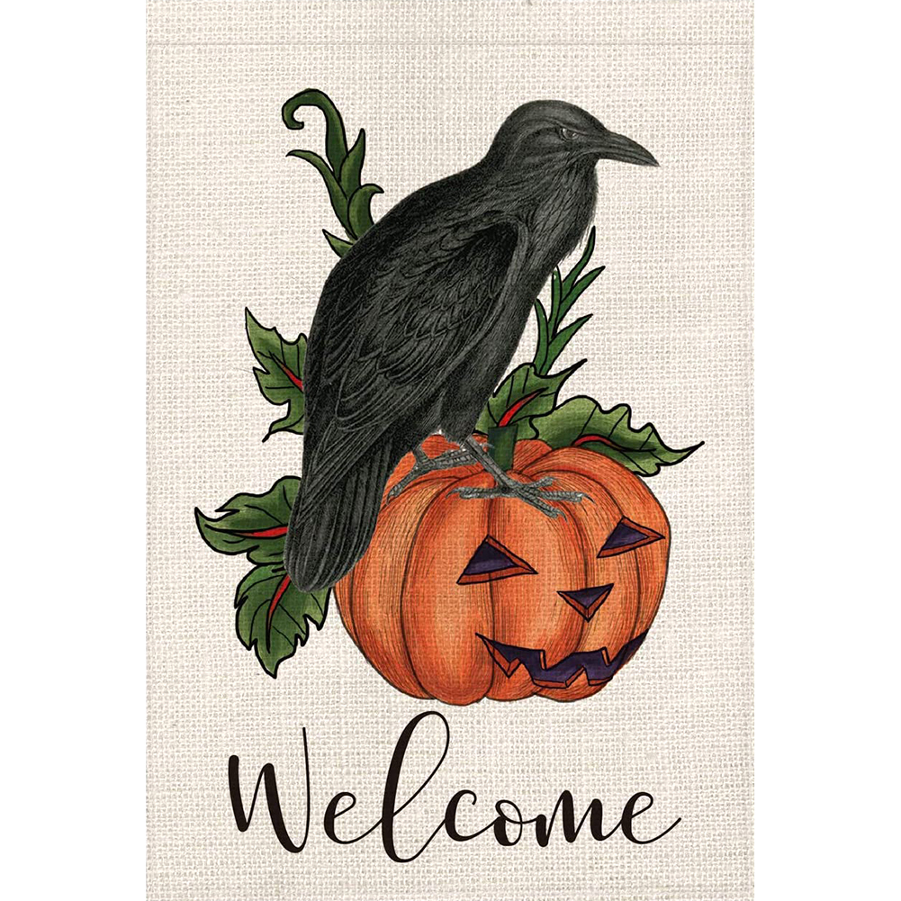 

Crow Pumpkin - 11CT Stamped Cross Stitch - 35*51CM, 501 Original