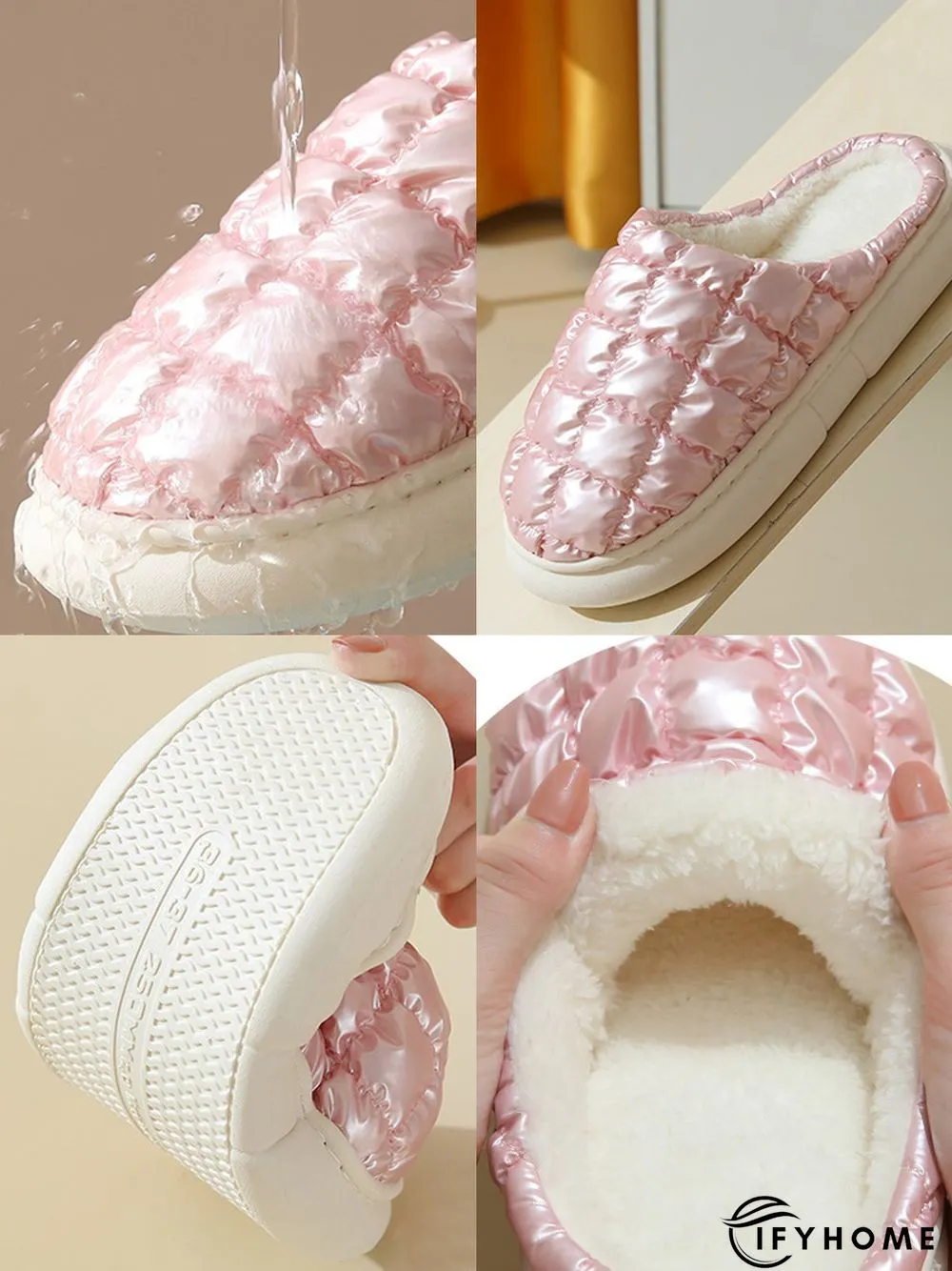 Thermal Lined Quilted Bedroom Slippers | IFYHOME