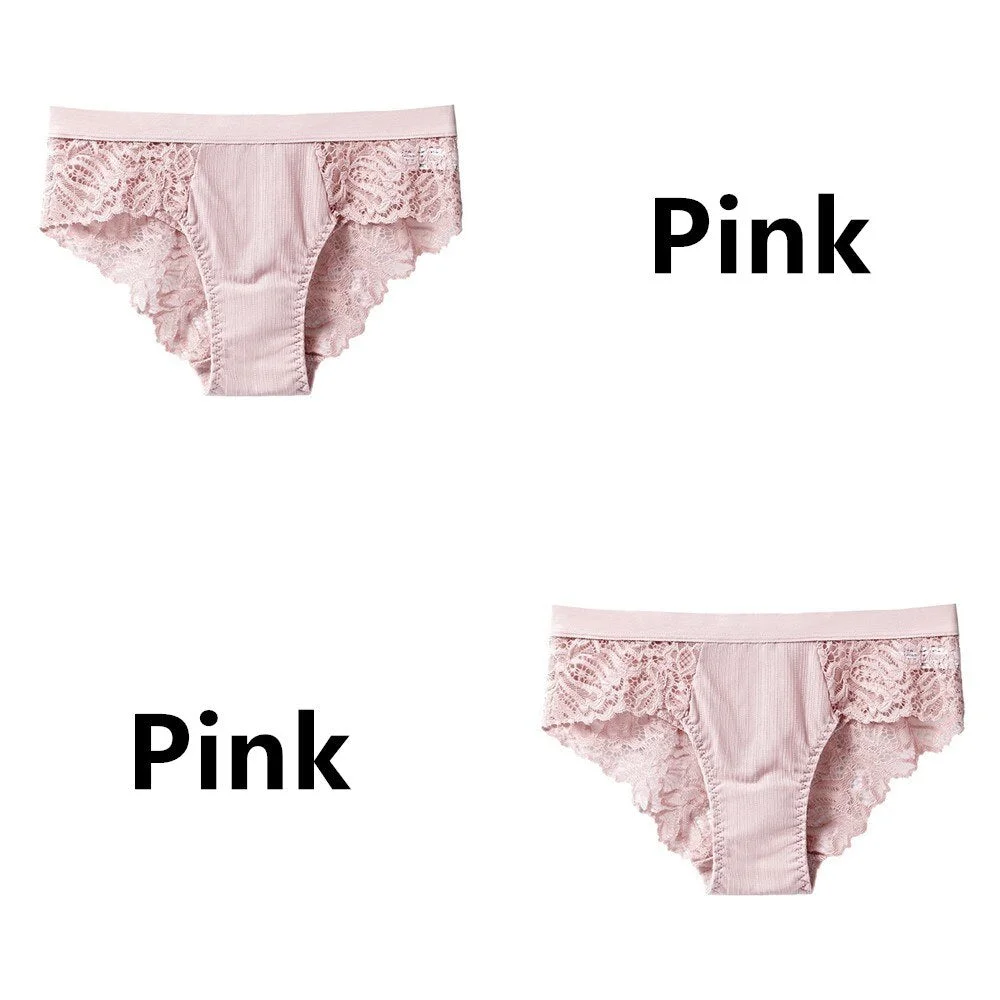 2Pcs/Lot Women's Invisible Underwear Panties Intimate Briefs For Women Sexy Transparent Floral Lace Panties Seamless Panty New