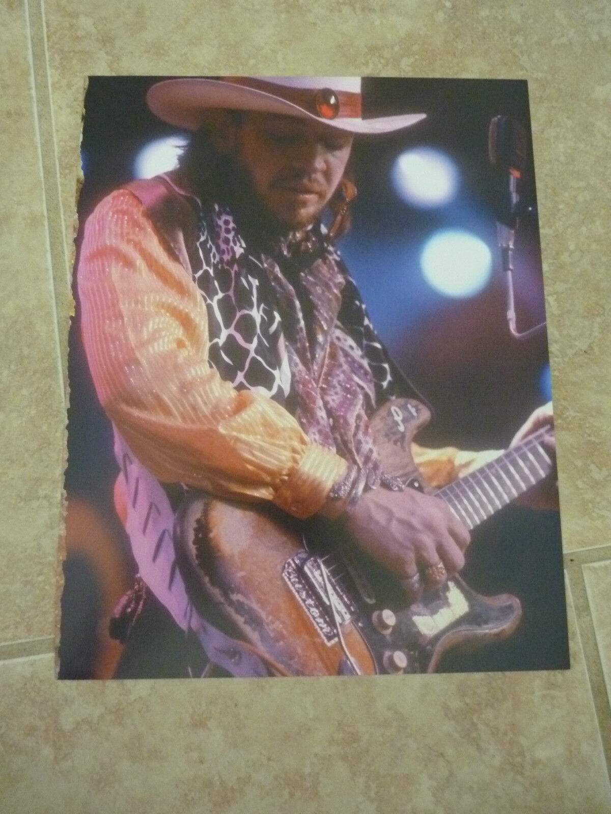 Stevie Ray Vaughan Guitarist 12x9 Coffee Table Book Photo Poster painting Page