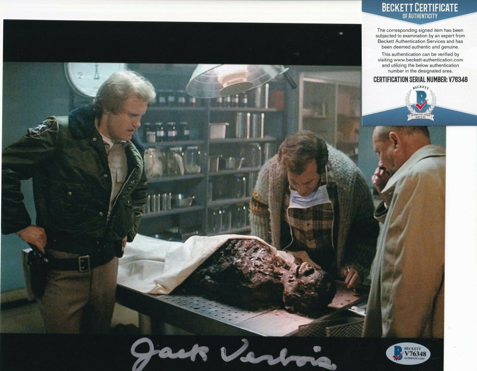 JACK VERBOIS signed (HALLOWEEN II) Ben Tramer 8X10 Photo Poster painting BECKETT BAS V76348