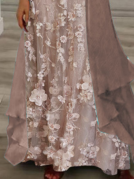 Women Half Sleeve V-neck Solid Color Dress