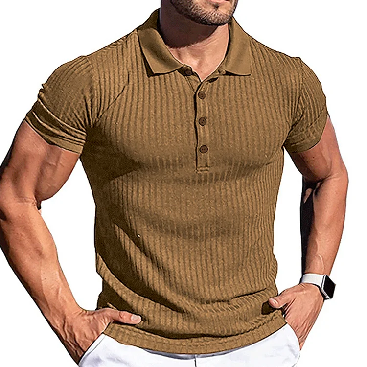 BrosWear Casual Slim Solid Color Short Sleeve Polo Shirt