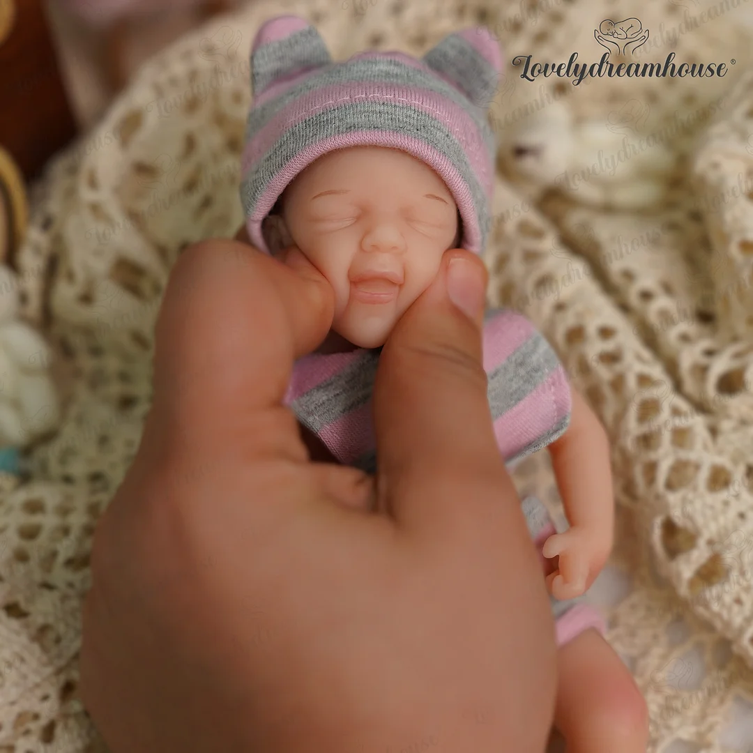 6'' Grey Truly Realistic Newborn Full Safe Mini Silicone Baby Doll By Rbgdolls®