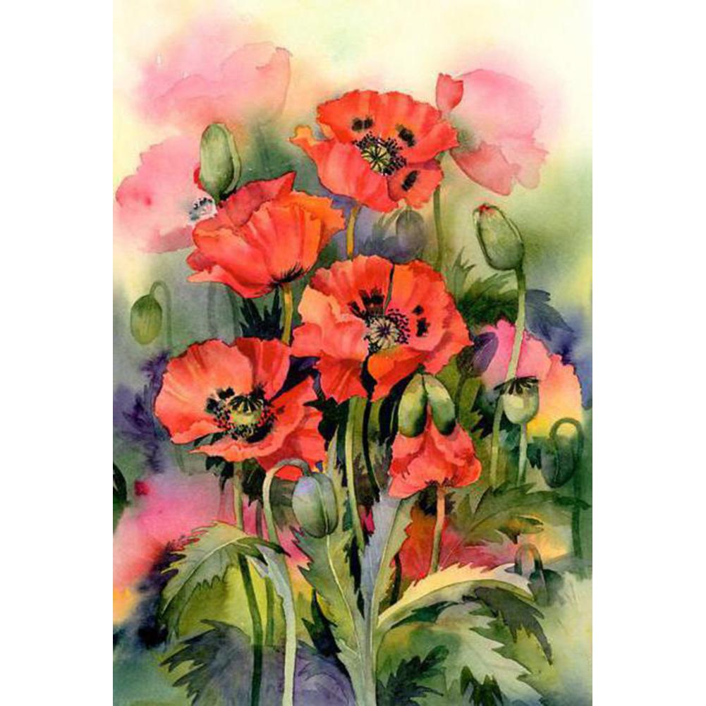 

30*40CM - Flowers - Round Drill Diamond Painting, 501 Original
