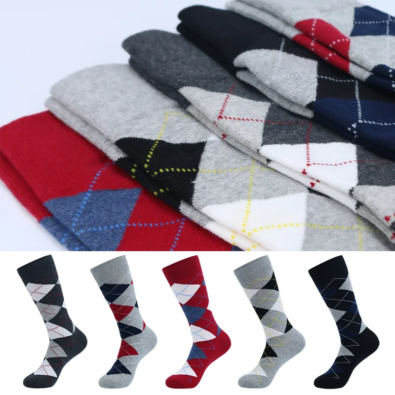 Men's Oversized Argyle Long Socks
