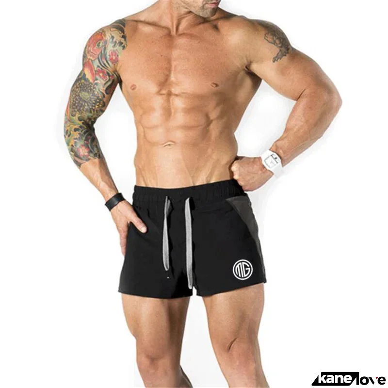 Men's Polyester Printed Pattern Breathable Fitness Sports Short