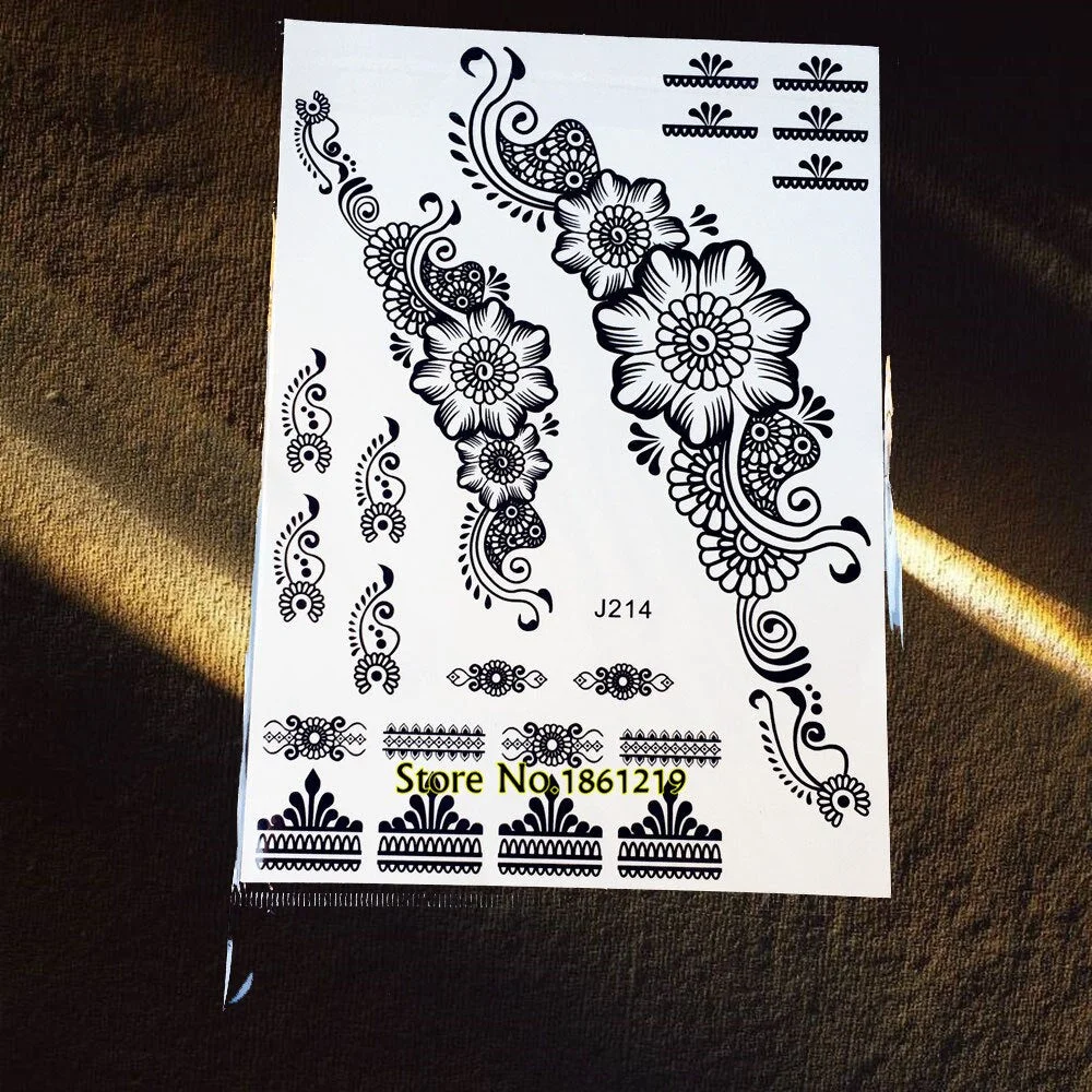 25 Styles Popular Black Temporary Tattoo Fake Dandelion Fairy Tatoo Women Lady Body Art Decals Waterproof Henna Tattoo Stickers