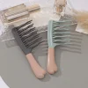 Double-Row Curved Tooth Curling Comb PVC Handle Scalp Massage Comb Hair Fluffy Comb Suitable For Curly Hair Thick Wavy Hairstyle Styling Comb