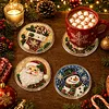 4pcs Acrylic DIY Pearl Painting Coaster Kit - Christmas