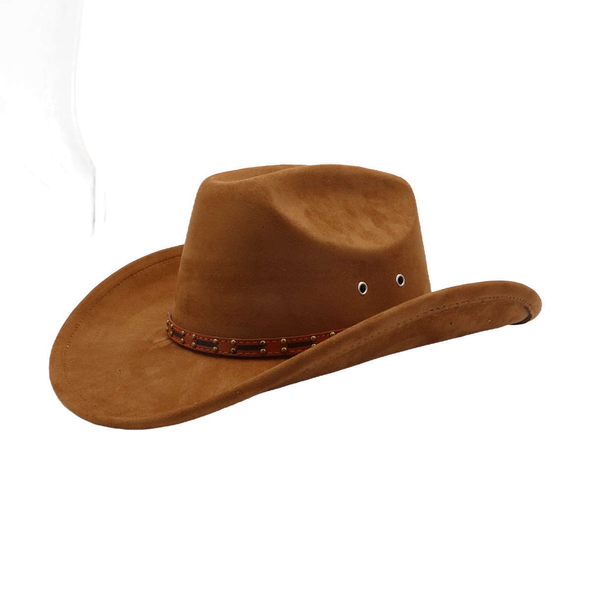 Unisex Soft Suede Leather-Trimmed Western Cowboy Hat