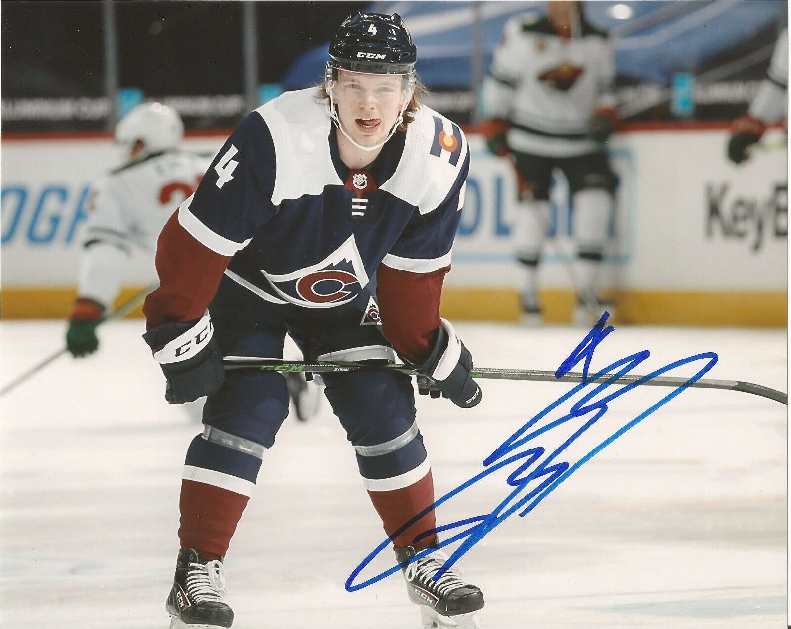 BOWEN BYRAM SIGNED COLORADO AVALANCHE ACTION 8x10 Photo Poster painting #4 with PROOF & COA