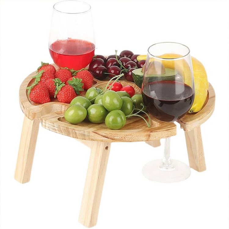 Wooden Folding Wine Table for Outdoor