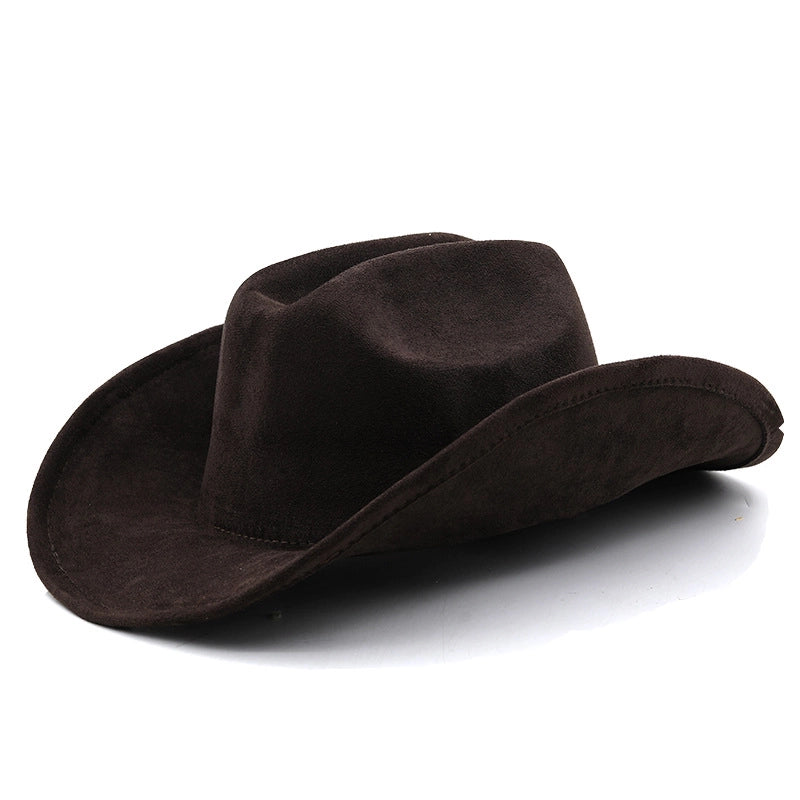 Warped Top Hat Tibetan Top Hat Western Cowboy Hat Sun Hat Men’s And Women’s Suede Hat Knight Hat JAZZ Hat