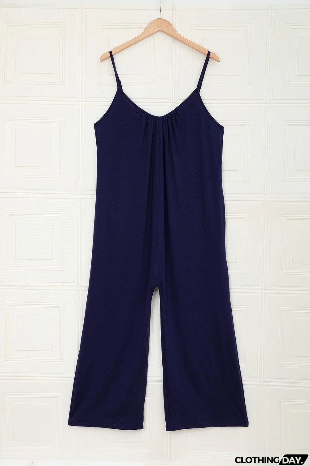 Spaghetti Straps Wide Leg Pocketed Jumpsuits