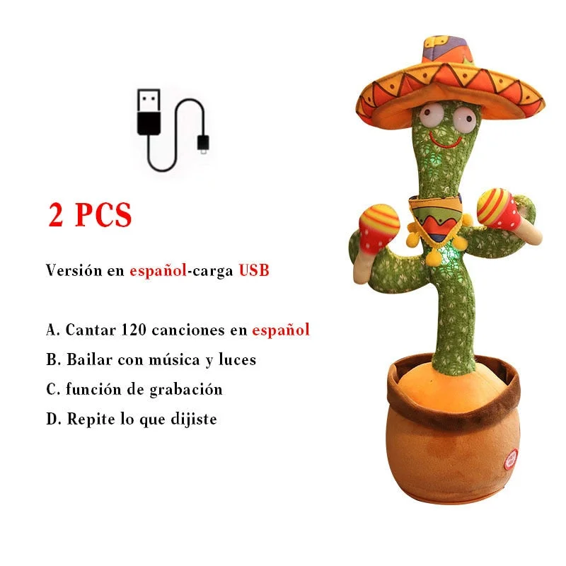 Dancer Cactus For Kids And Talking Captus Dancer Toy Smart Dancing Cactus Plush Toy Singing Dancing Cactus Russian Repeat