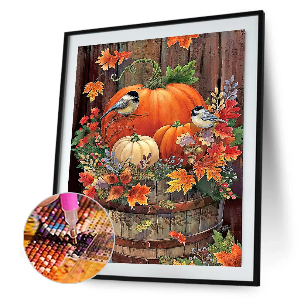 Full Round Diamond Painting 40*50cm - Pumpkin Bird