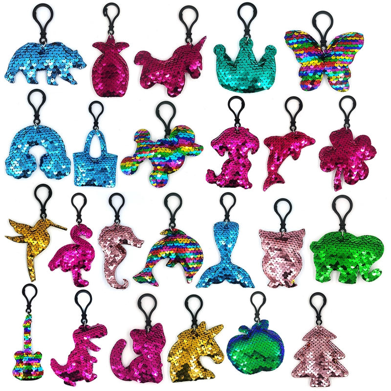 Reflective Sequin Keychain Fashion Cartoon Animal Pendant Bag Pendant