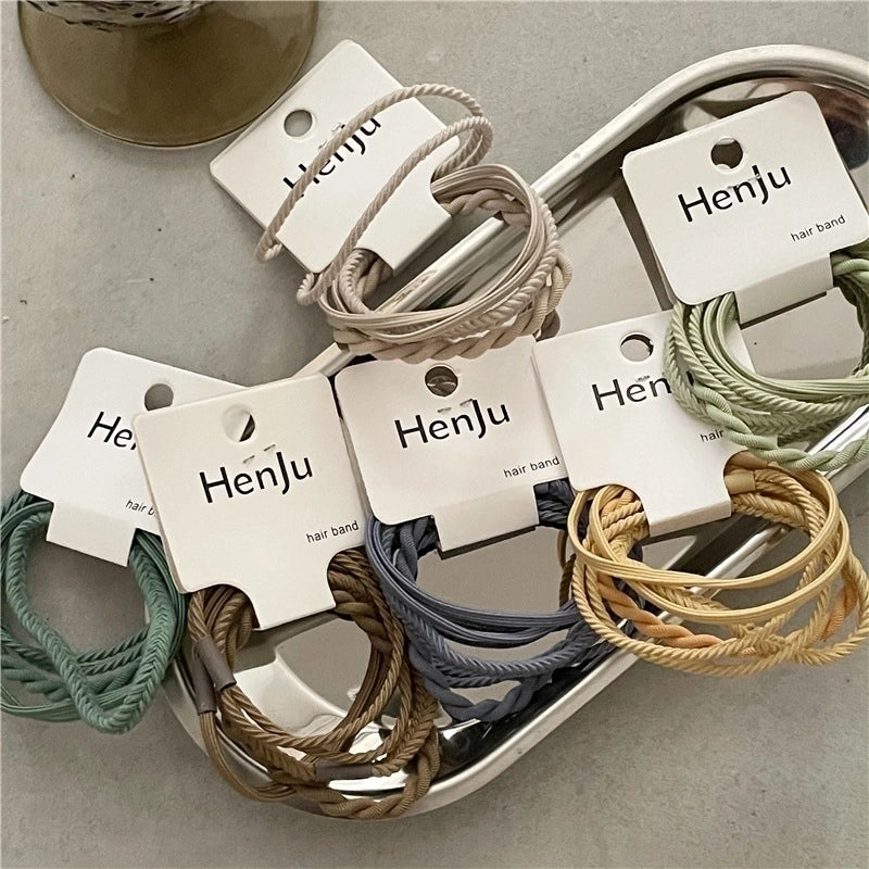 Minimalist Solid Color Cloth Hair Tie 1 Set