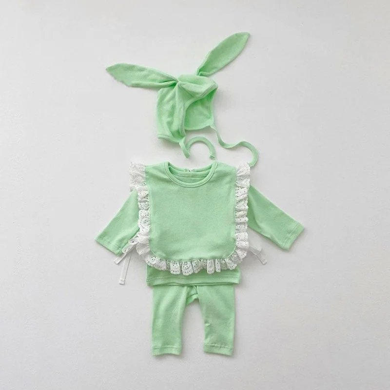 MILANCEL 2022 Spring New Baby Clothing Set Toddler Pajama Set Bunny Hat  Lace Vest Base Suit Infant Boys Sleeper Set Pyjama Set