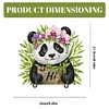 (US Local)Panda Theme Wood DIY Diamond Painting Hooks Home Decor Craft Kit for Wall Decor