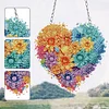 Diamond Painting Acrylic Single-Sided  Heart Flower Hanging Pendant