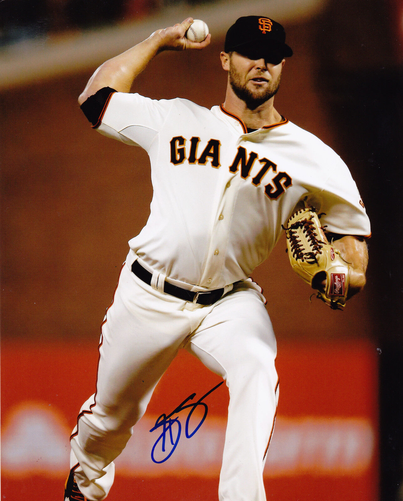 HUNTER STRICKLAND SAN FRANCISCO GIANTS ACTION SIGNED 8x10