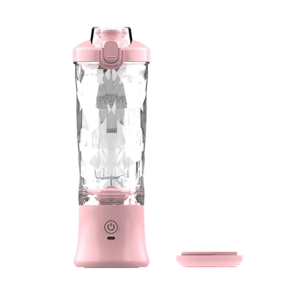 OKSOU PB600 Portable Blender Personal Juicer for Smoothies with Free Travel Cup and Lid, Durable Stainless Steel Blades for Powerful Blending, 600ml